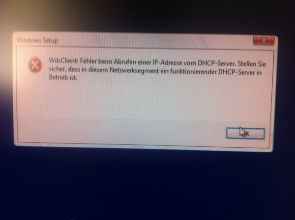 WDS Boot Fehler DHCP